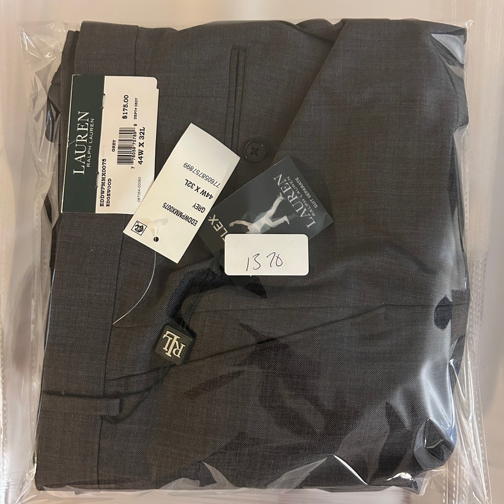 NWT Lauren Ralph Lauren Edgewood Dress Grey Pants Mens 44x32 UltraFlex Wool - Picture 12 of 12